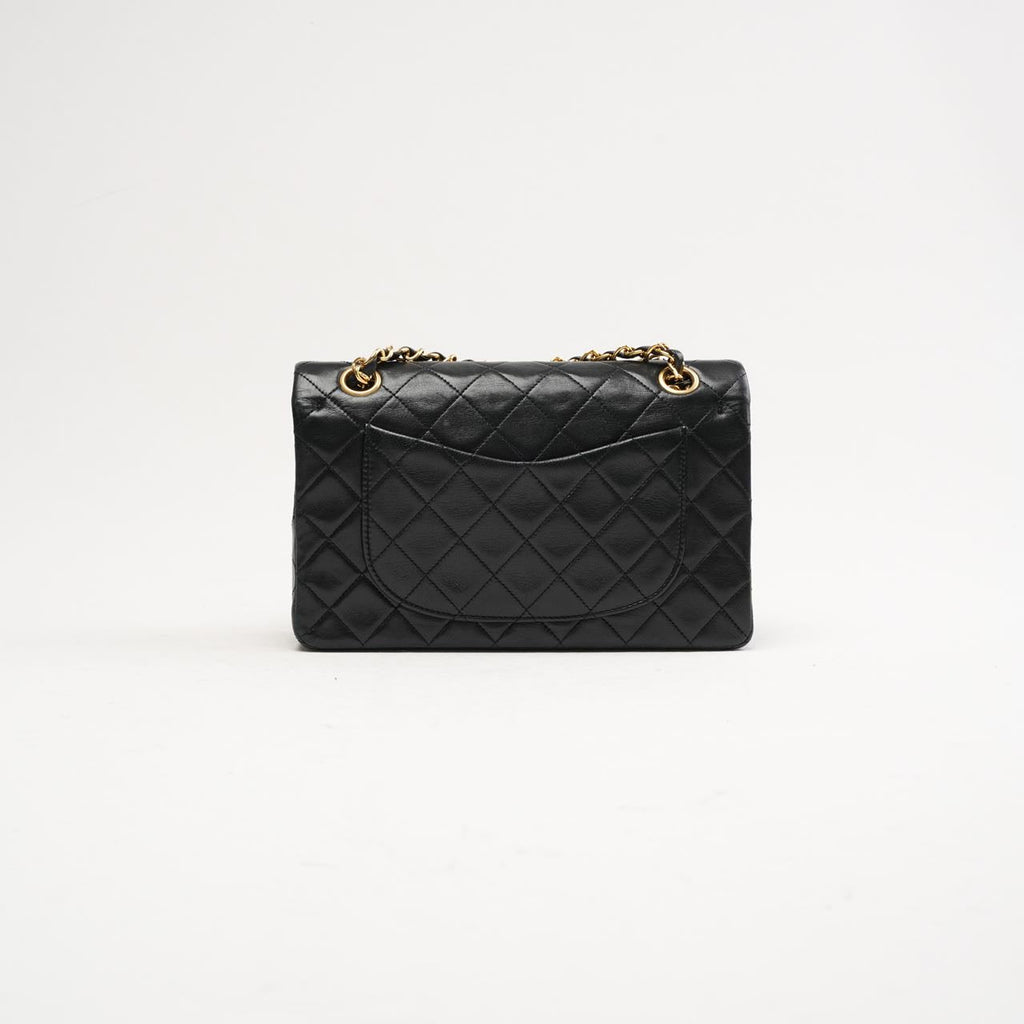 Chanel Vintage Timeless Small Double Flap Lamb Black 1991