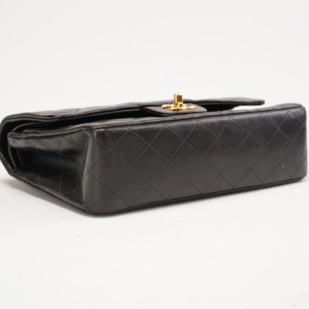 Chanel Vintage Medium Classic Double Flap Leather Black 1999