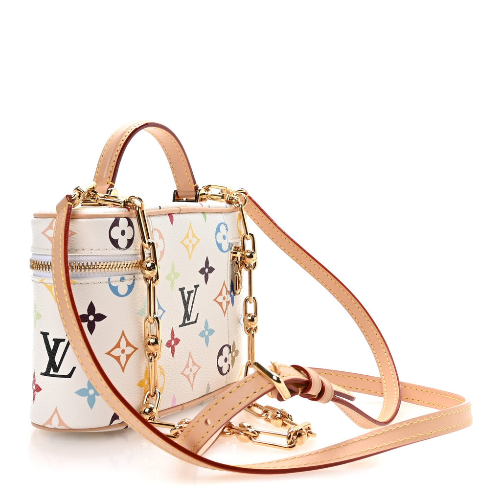 LV x TM Monogram Multicolor Vanity Chain Pouch White