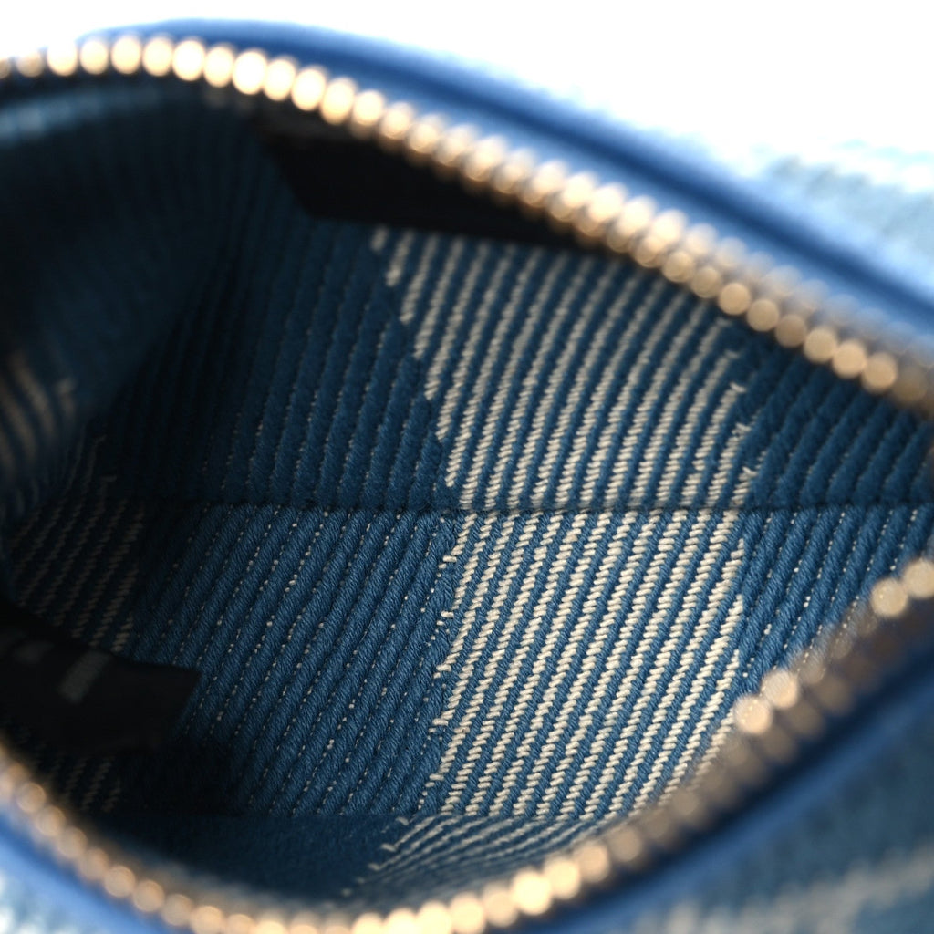 Denim Effect Fabric Jacquard FF 1974 Nano Fendigraphy Hobo Charm Blue White
