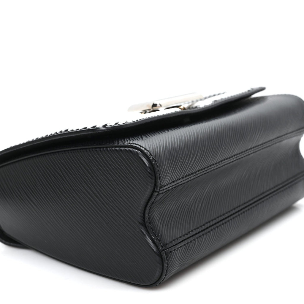 Epi Whipstitch Heart Twist Shoulder Bag MM Black