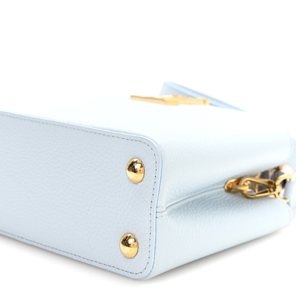 Taurillon Snakeskin Capucines BB Olympe Blue
