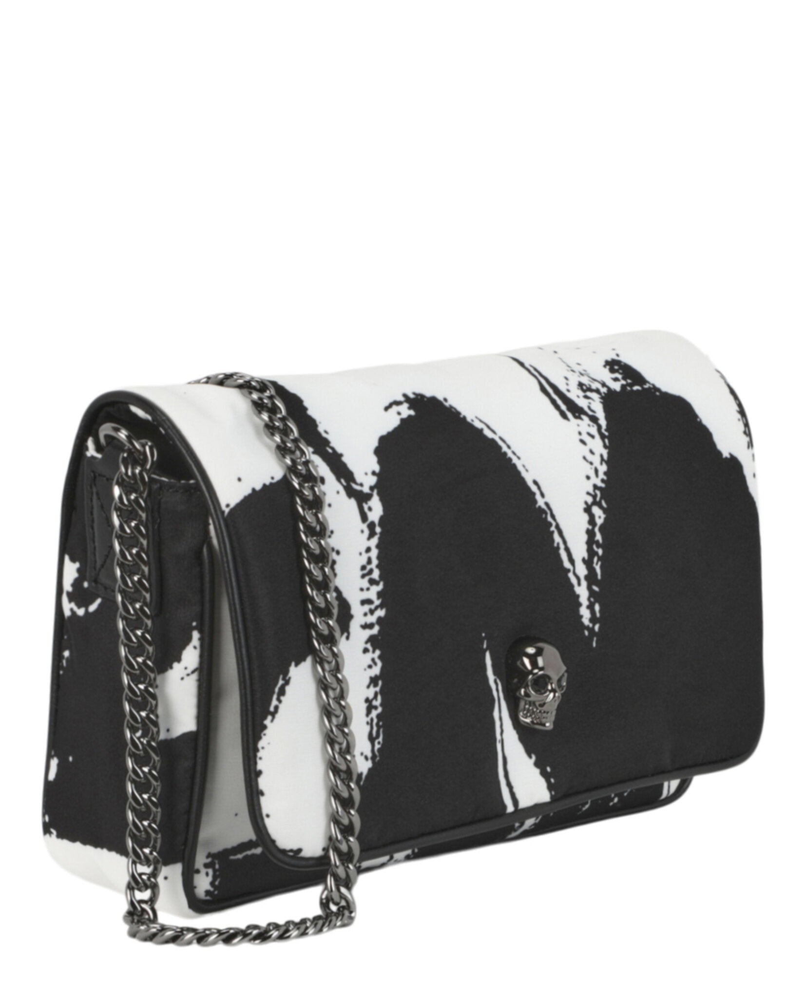 Alexander McQueen Womens Small Graffiti Skull Shoulder Bag