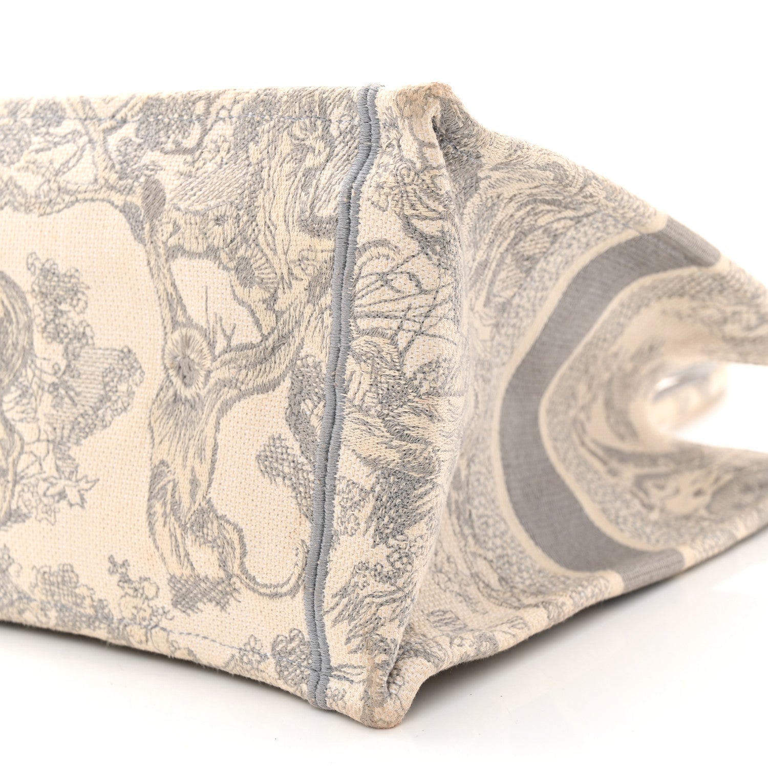 Canvas Embroidered Medium Dioriviera Toile De Jouy Book Tote Gray
