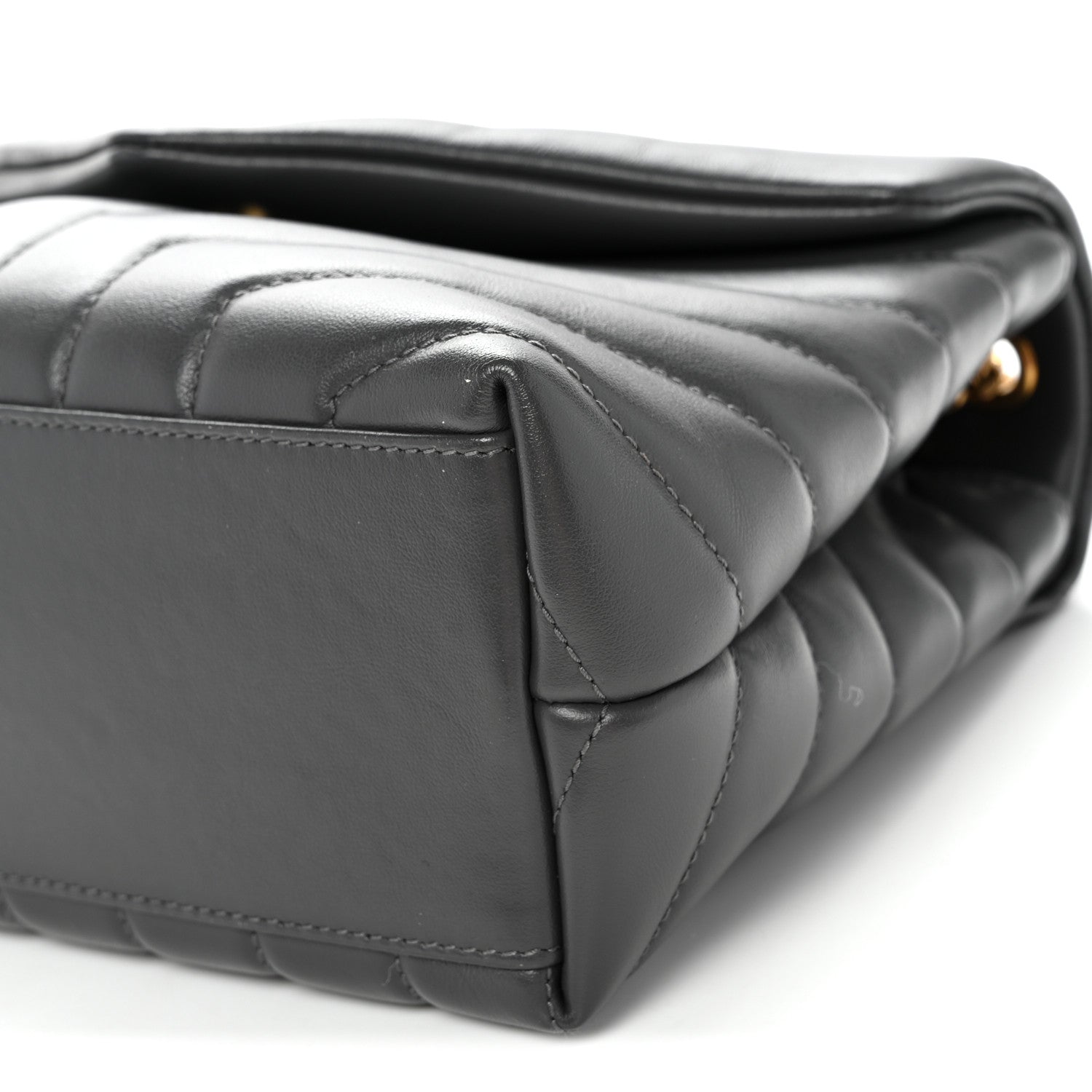 Calfskin Y Quilted Monogram Small Loulou Chain Satchel Storm