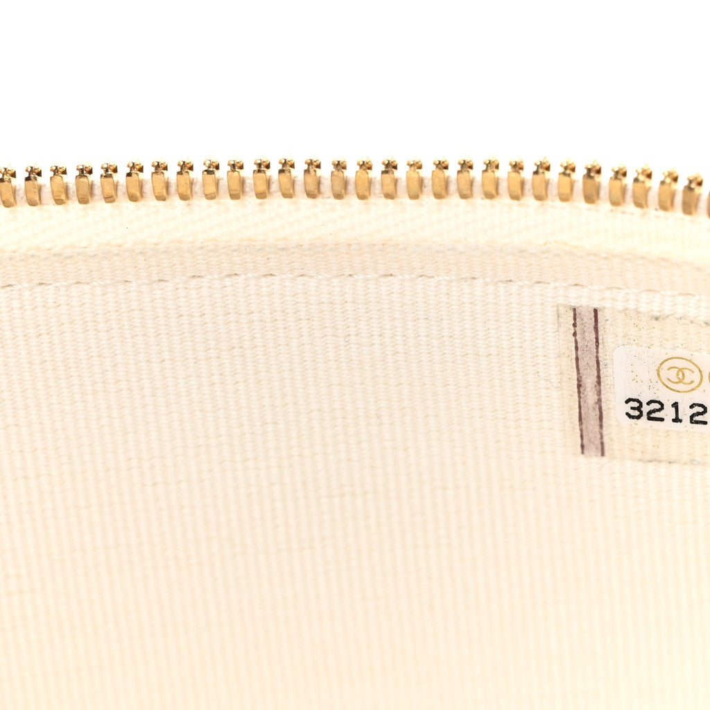 Goatskin Quilted Punk Essentials Vanity Case With Chain White