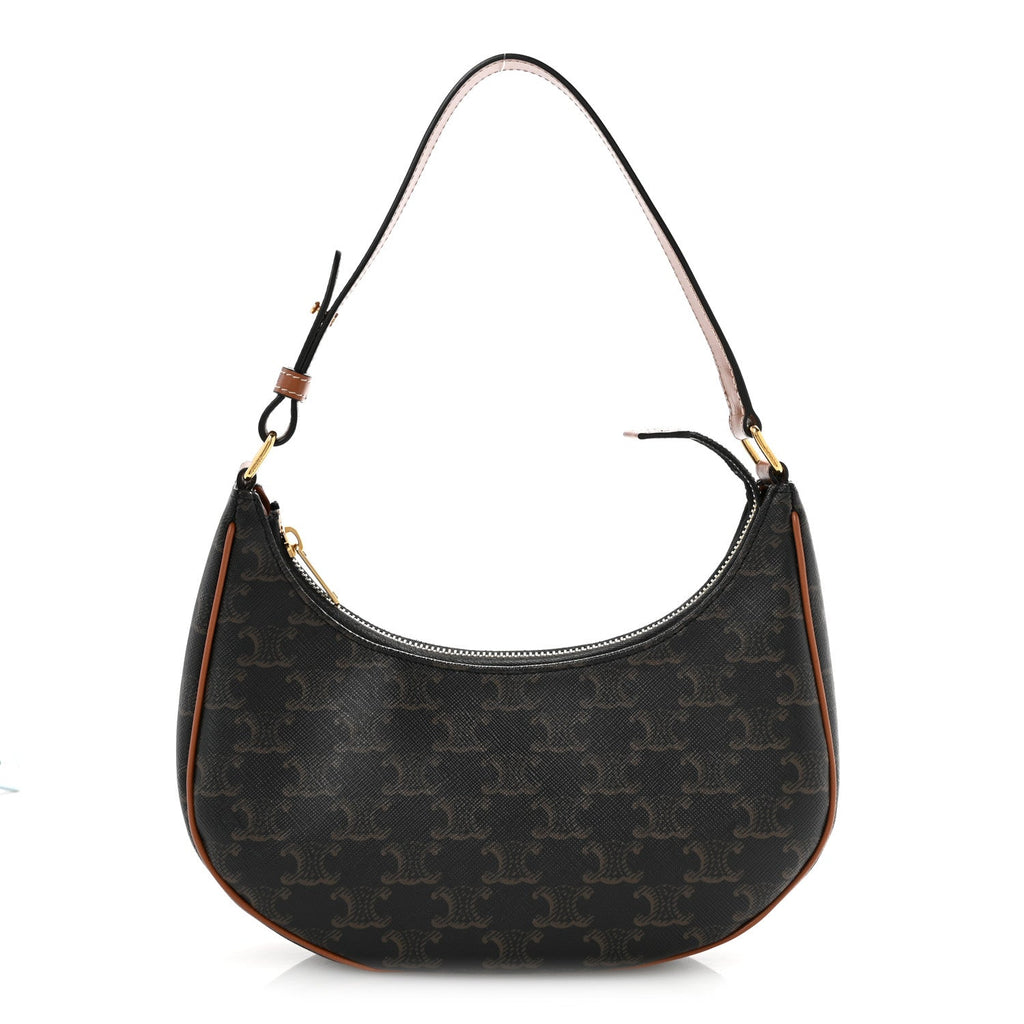 Triomphe Canvas Calfskin Ava Shoulder Bag Tan