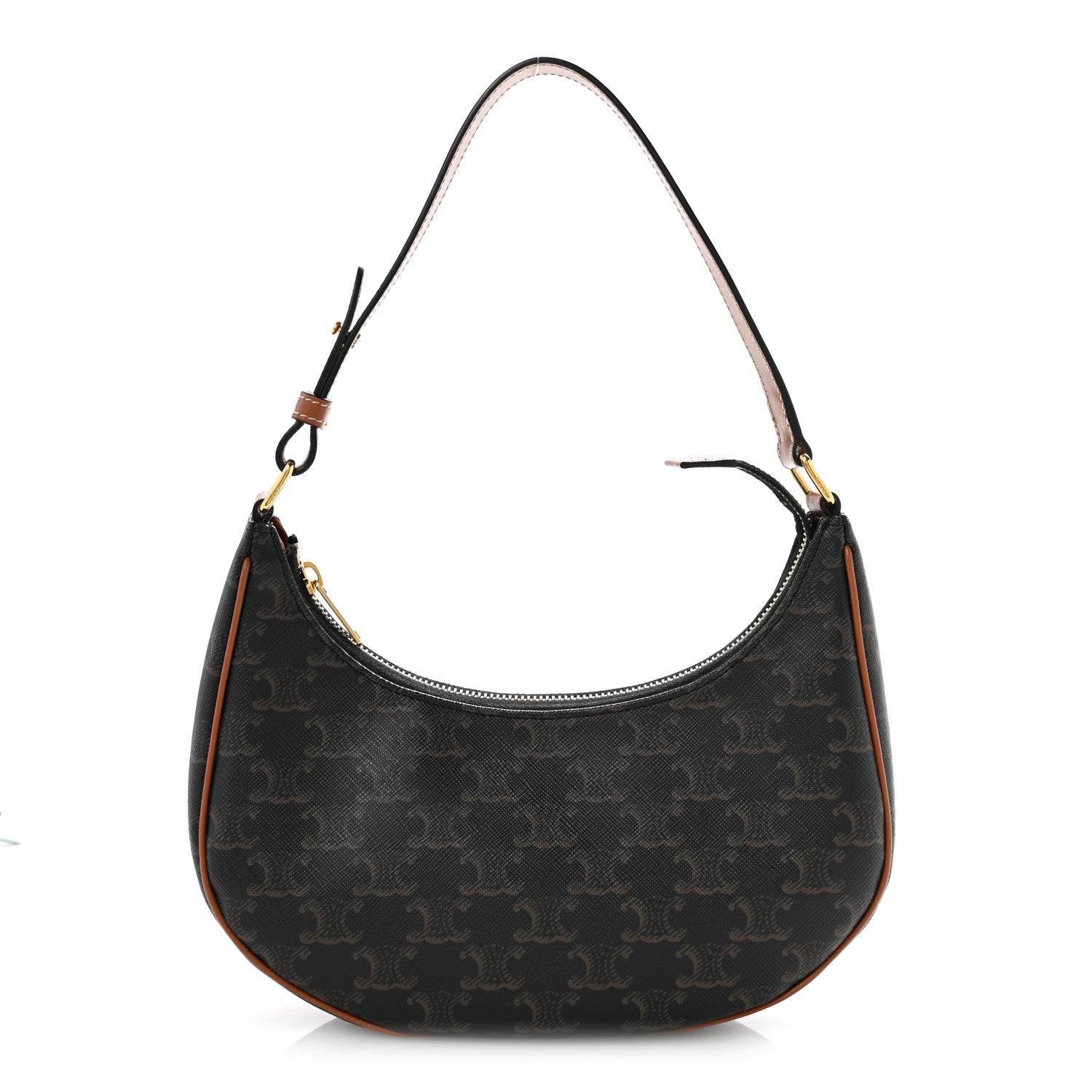 Triomphe Canvas Calfskin Ava Shoulder Bag Tan