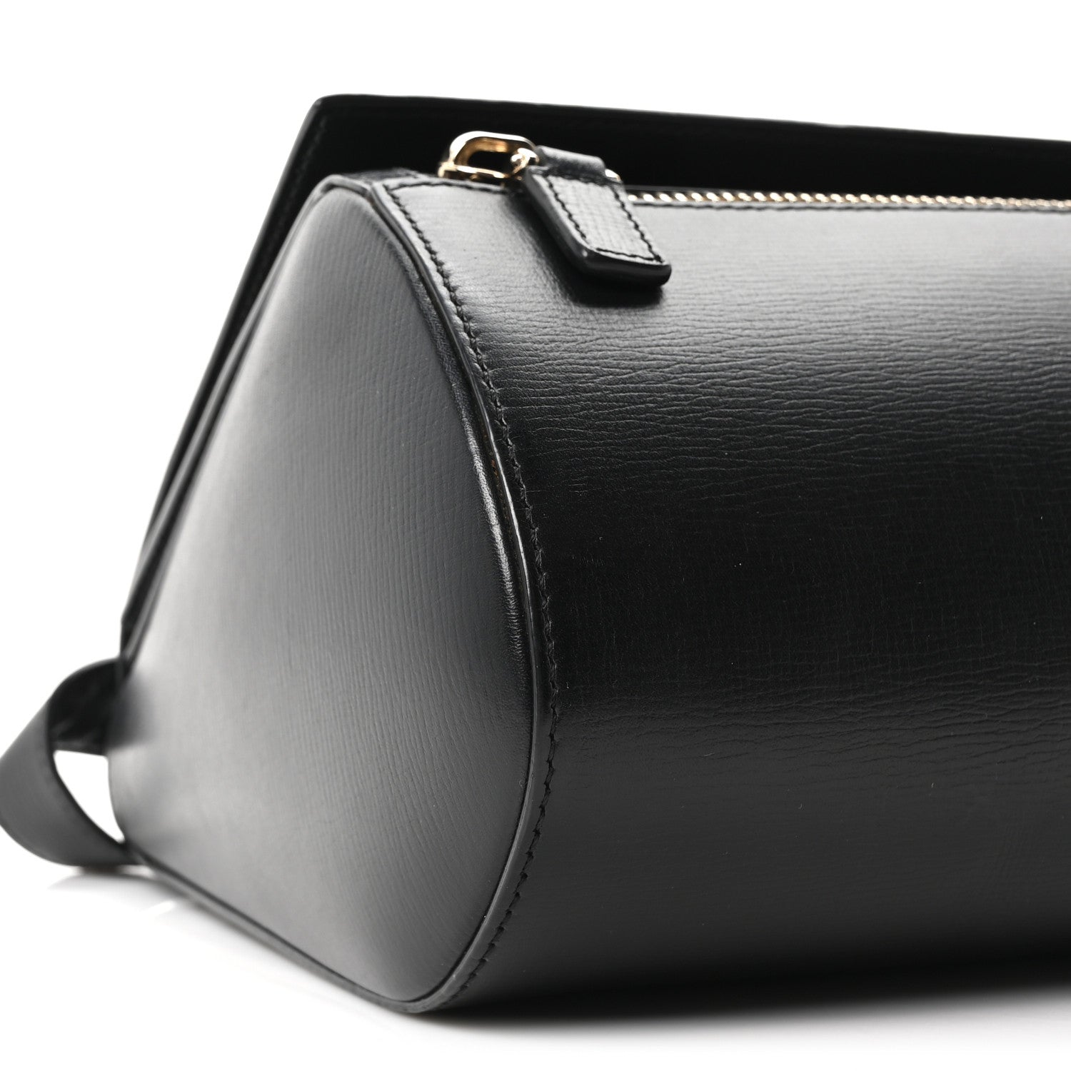 Textured Calfskin Medium Pandora Box Crossbody Bag Black