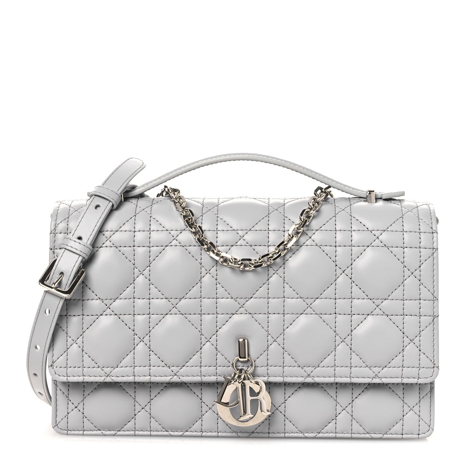 Lambskin Cannage My Dior Top Handle Bag Cloud Blue