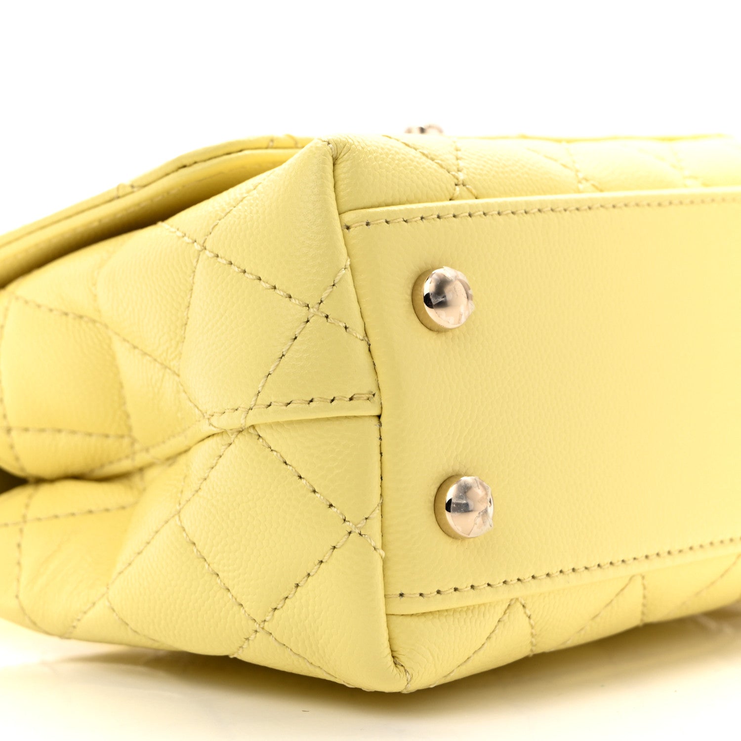 Caviar Quilted Extra Mini Coco Handle Flap Light Yellow