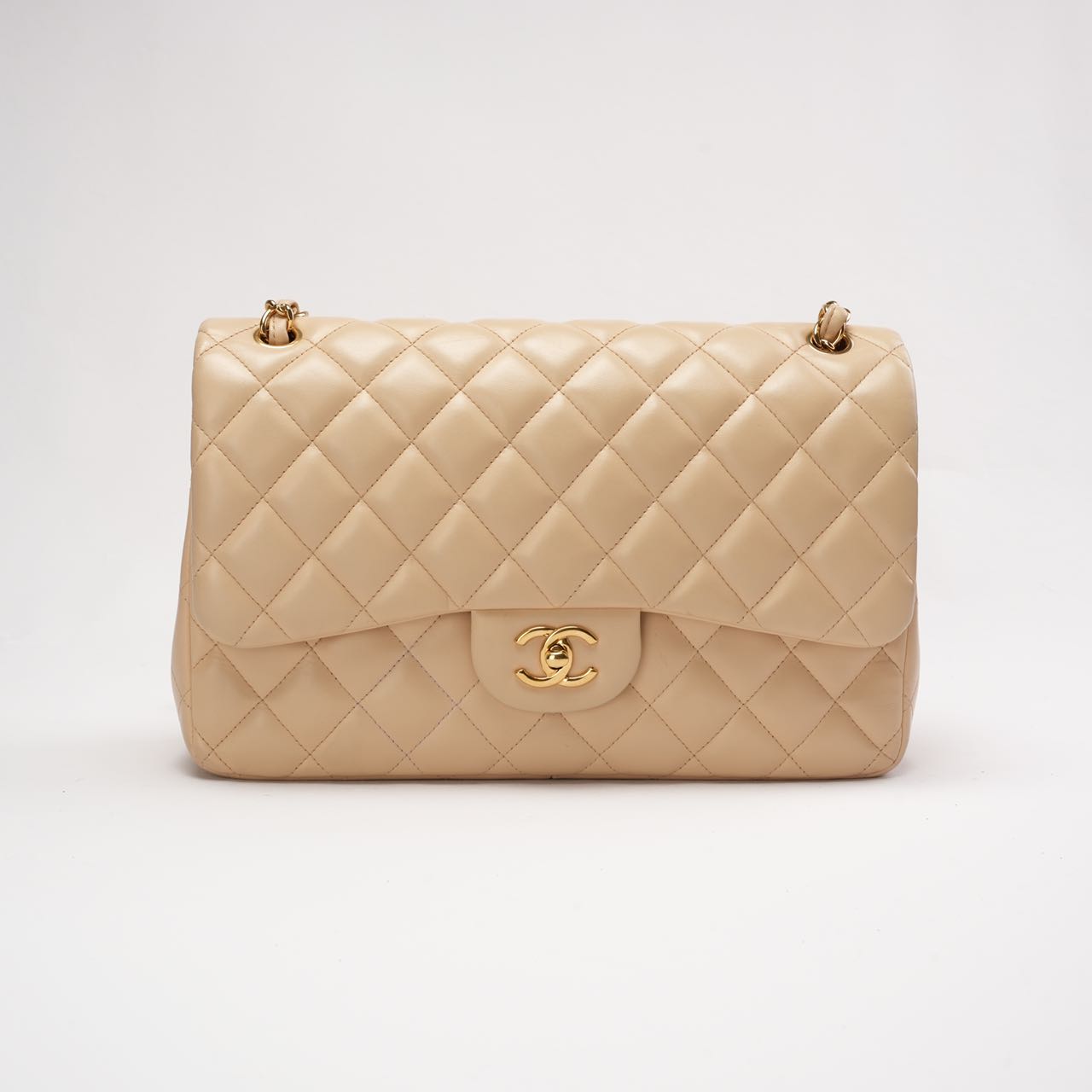 Chanel Classic Jumbo Double Flap Lamb Beige 2011