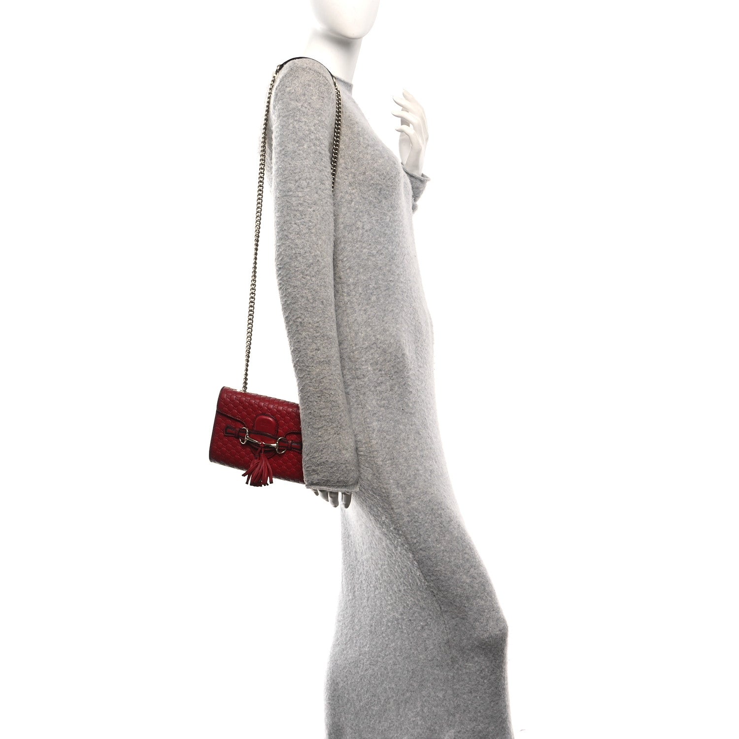 Soft Microguccissima Mini Emily Chain Shoulder Bag Rosso
