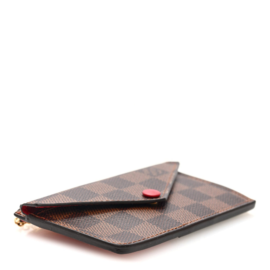 Damier Ebene Recto Verso Card Holder Red