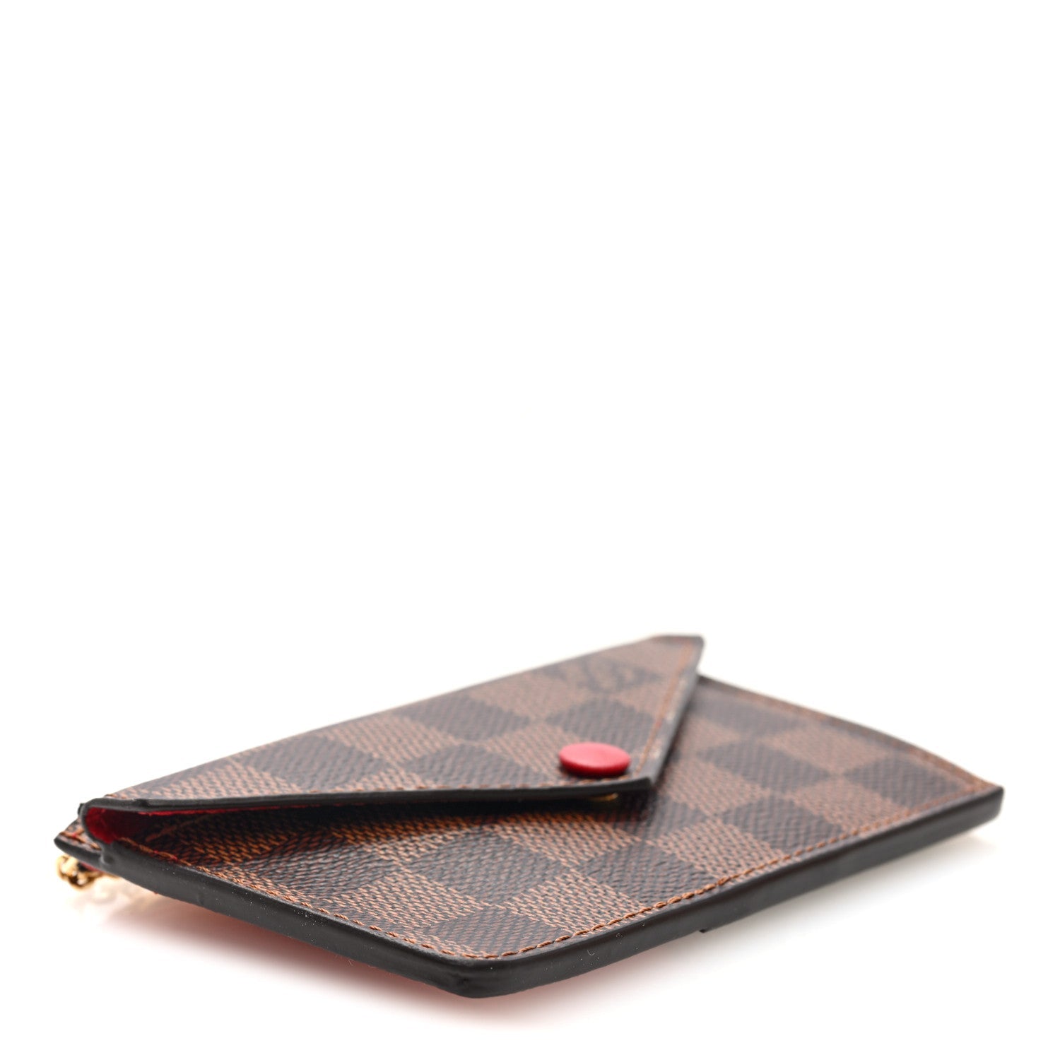 Damier Ebene Recto Verso Card Holder Red