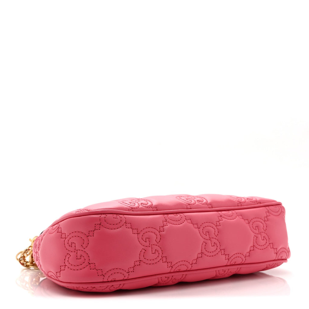 Calfskin GG Matelasse Chain Handbag Rhodamine Pink Natural