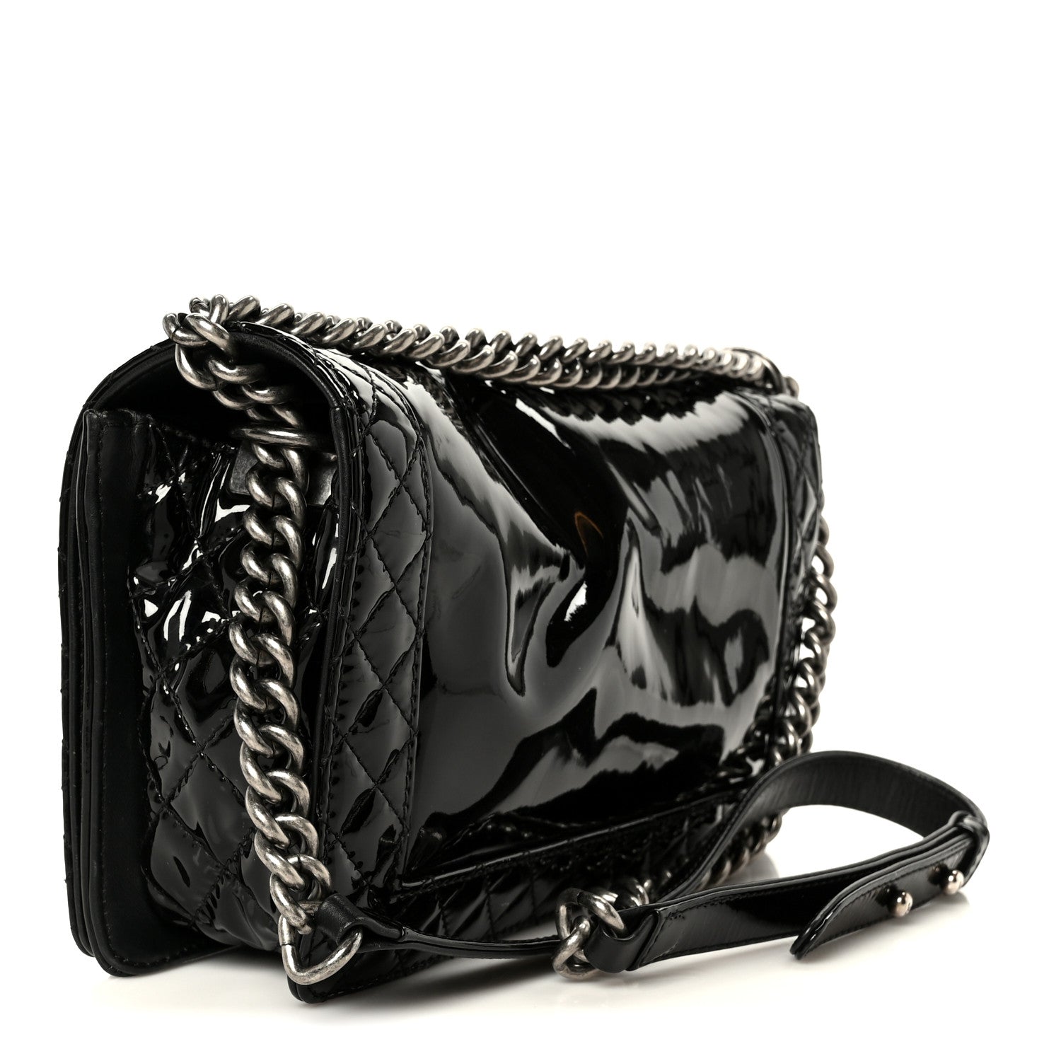 Patent New Medium Boy Reverso Flap Black