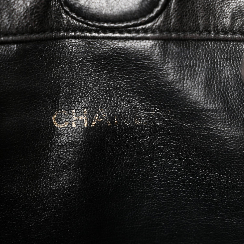 Lambskin CC Drawstring Backpack Black