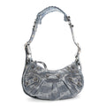 Bleached Denim BB Monogram Le Cagole Shoulder Bag XS Blue