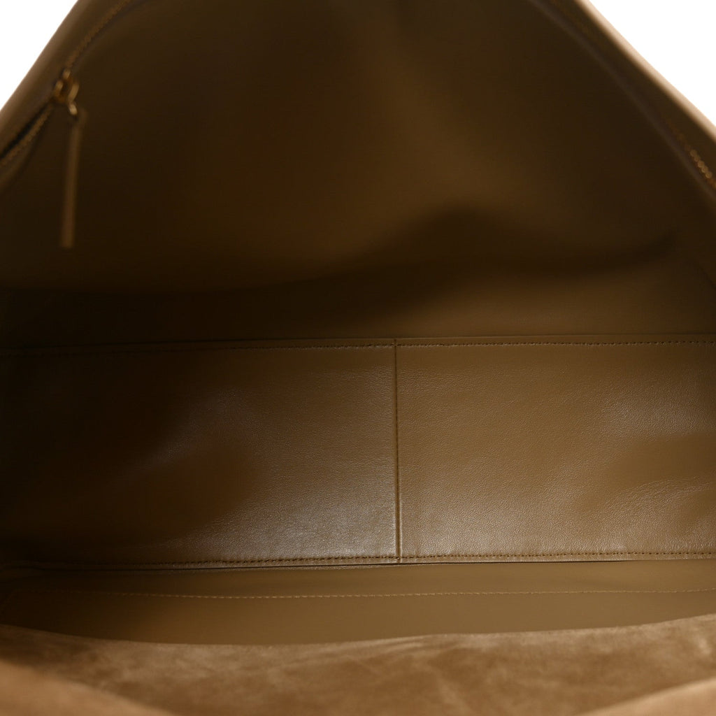 Suede Calfskin Souplissimo Maxi Flap Dark Beige