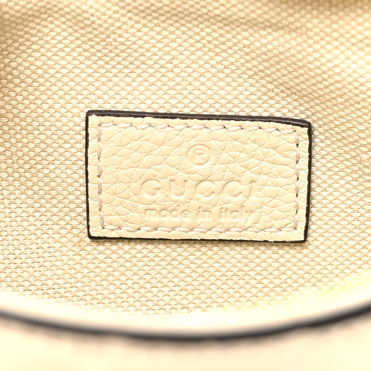 GG Grainy Calfskin Emblem Super Mini Shoulder Bag Ivory