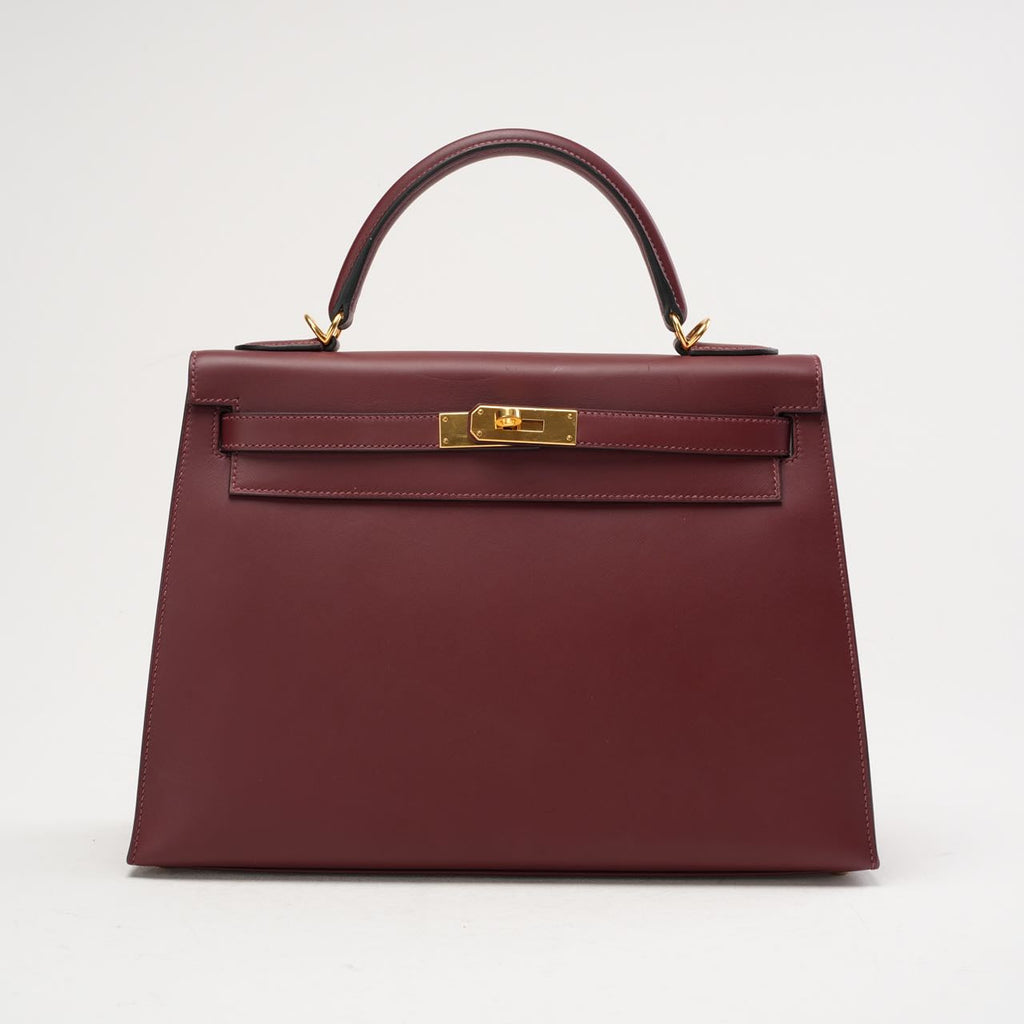 Hermès Kelly 32 Sellier Red (Rouge H) Box Leather 2017