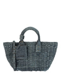 Balenciaga Womens Bistro Xs Basket Top Handle Bag In Denim