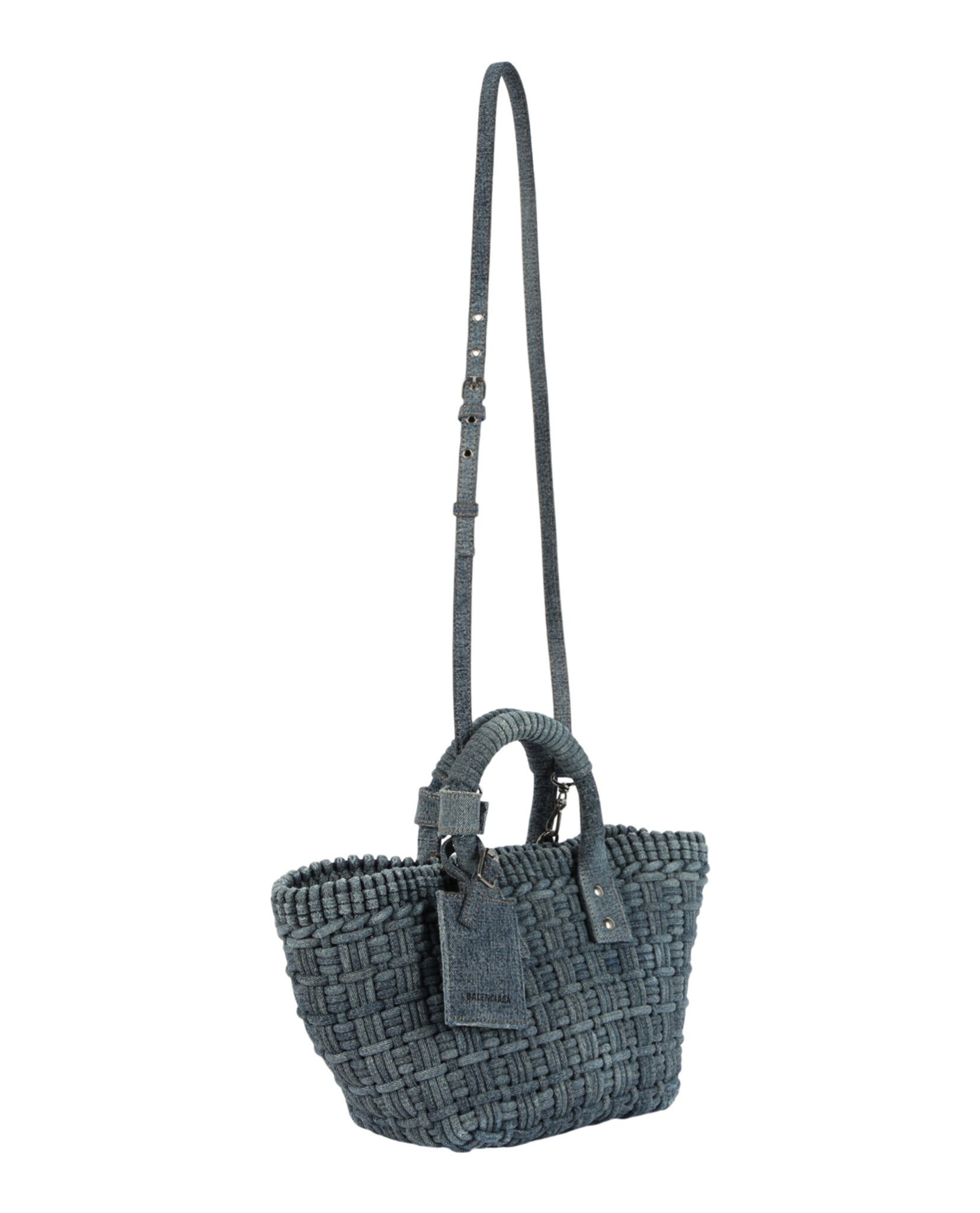 Balenciaga Womens Bistro Xs Basket Top Handle Bag In Denim