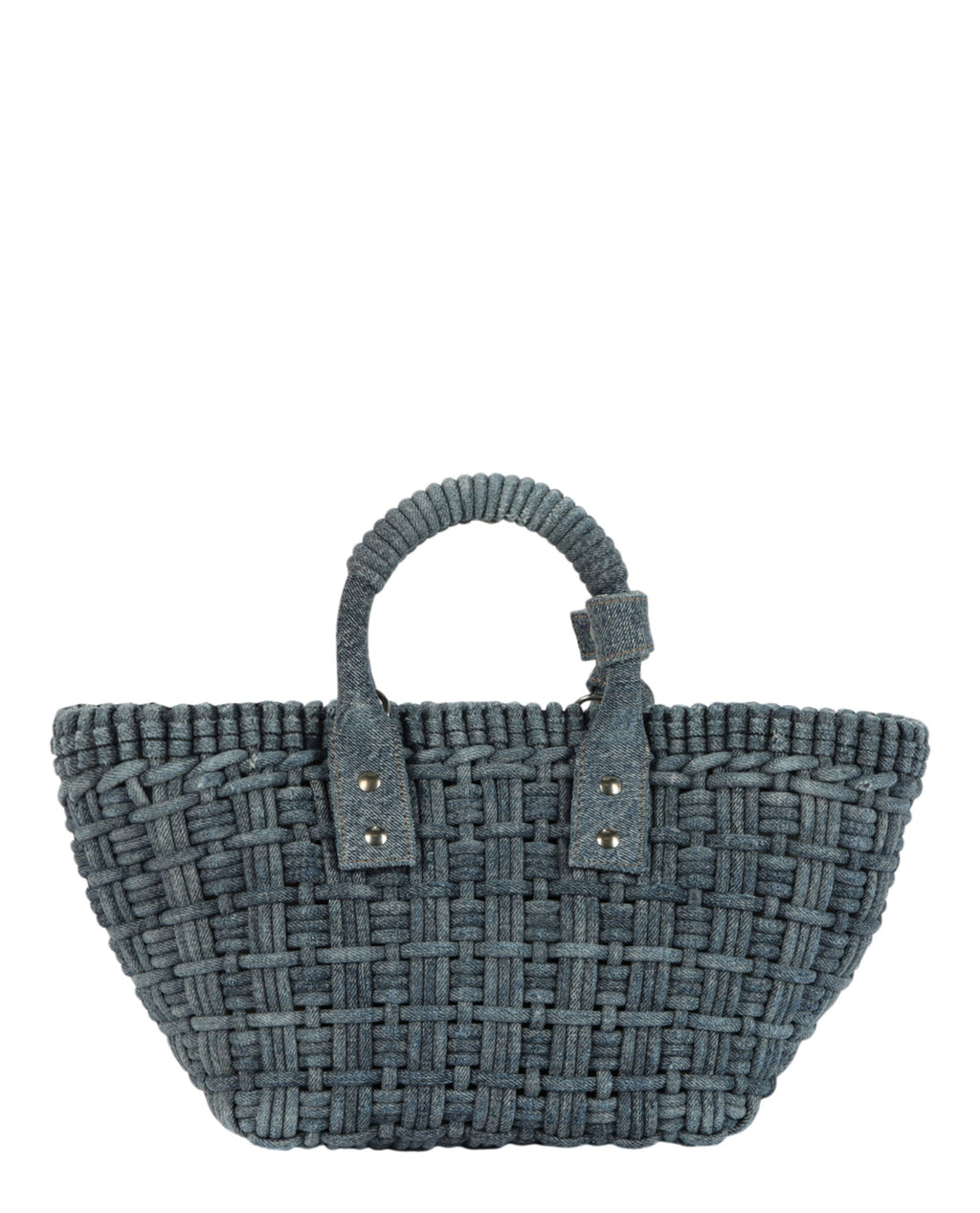 Balenciaga Womens Bistro Xs Basket Top Handle Bag In Denim