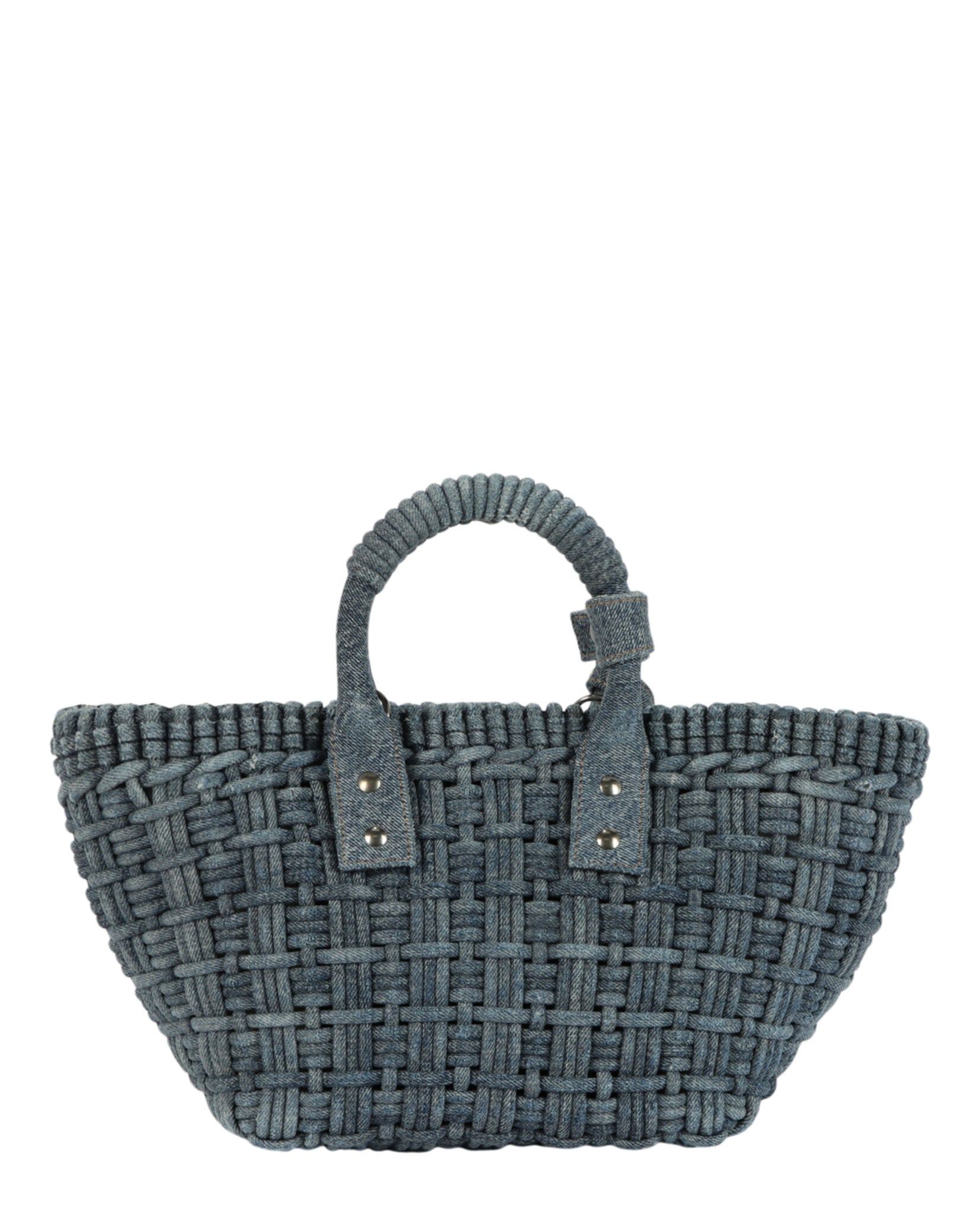 Balenciaga Womens Bistro Xs Basket Top Handle Bag In Denim