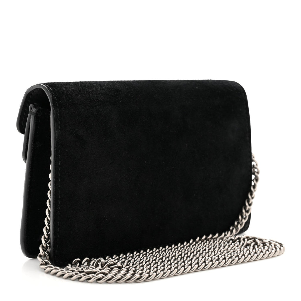 Suede Super Mini Dionysus Shoulder Bag Black