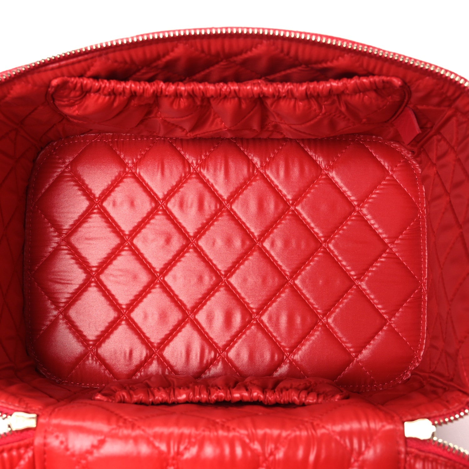 Caviar Quilted Large Vanity Pouch Red
