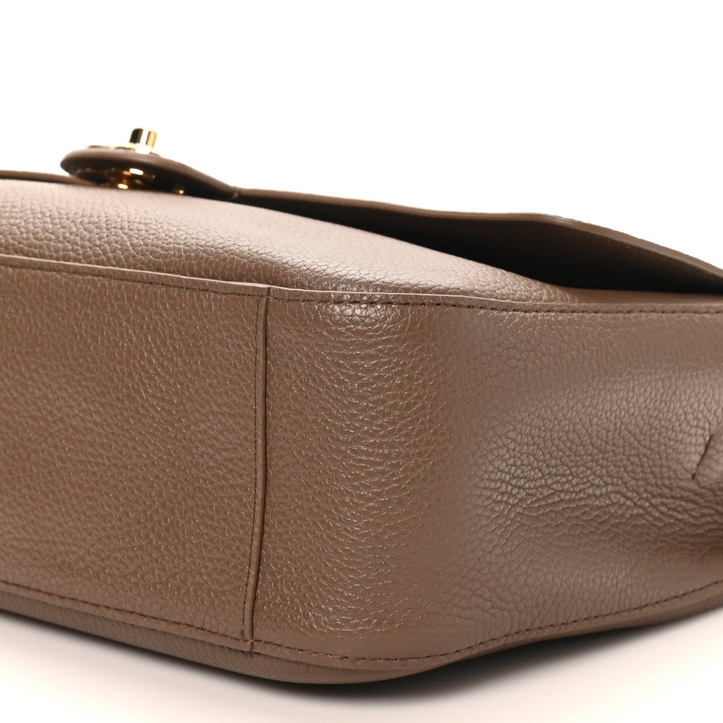 Grained Calfskin Small Souplissimo Maxi Flap Light Brown