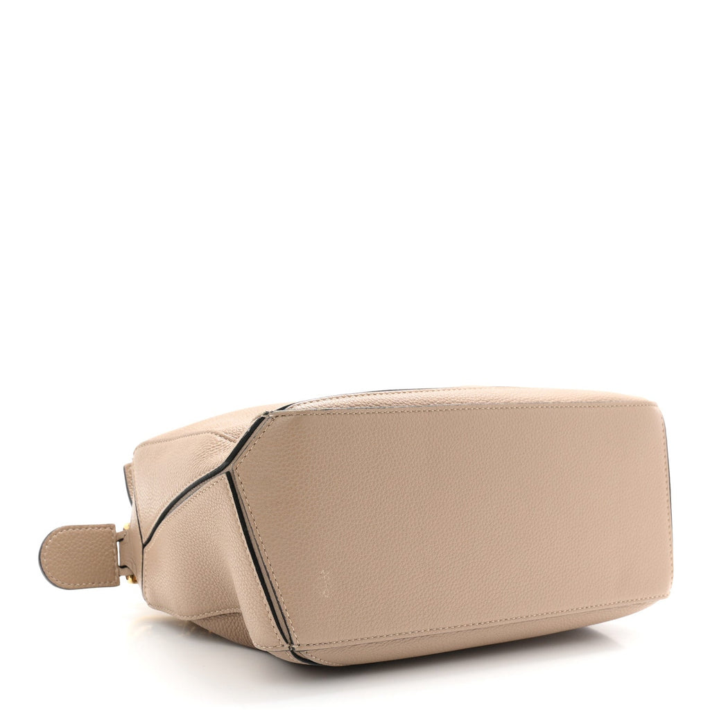 Grained Calfskin Small Puzzle Bag Sand