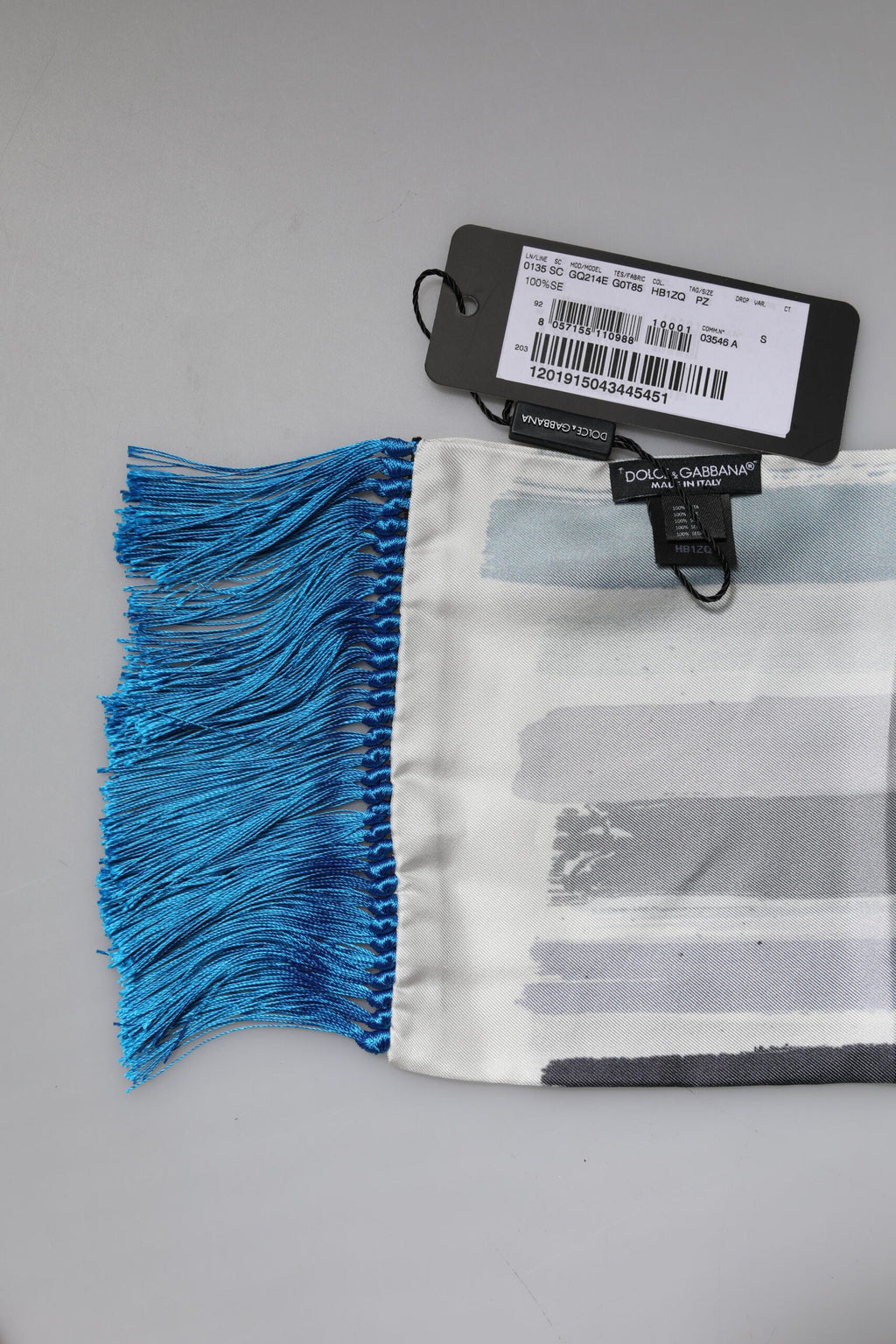 Dolce & Gabbana Multicolor Stripes Silk Fringes Neck Foulard Men's Scarf