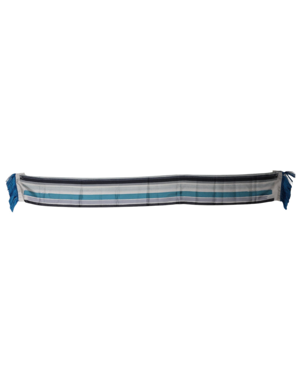 Dolce & Gabbana Multicolor Stripes Silk Fringes Neck Foulard Men's Scarf