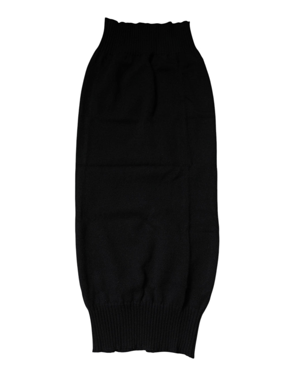 Dolce & Gabbana Black Cashmere Knitted Neck Warmer Foulard Men's Scarf