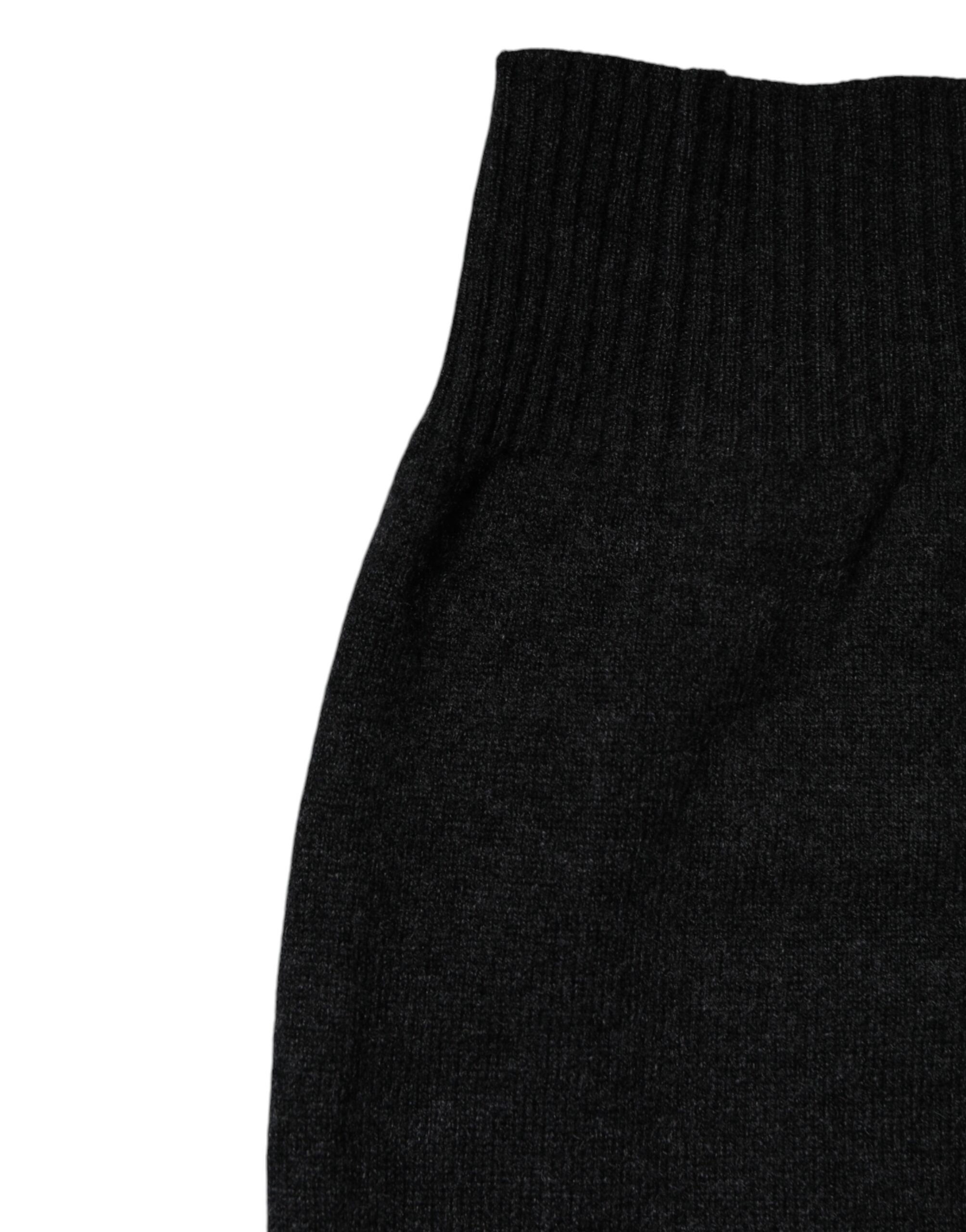 Dolce & Gabbana Black Cashmere Knitted Neck Warmer Foulard Men's Scarf