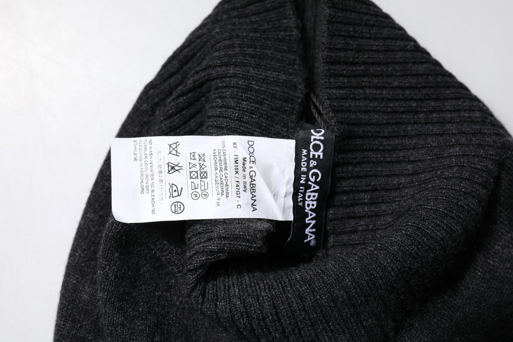 Dolce & Gabbana Black Cashmere Knitted Neck Warmer Foulard Men's Scarf