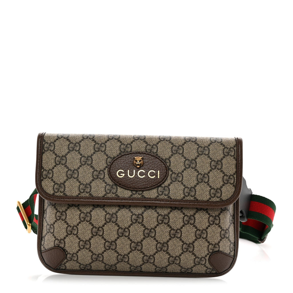 GG Supreme Monogram Neo Vintage Web Belt Bag Brown