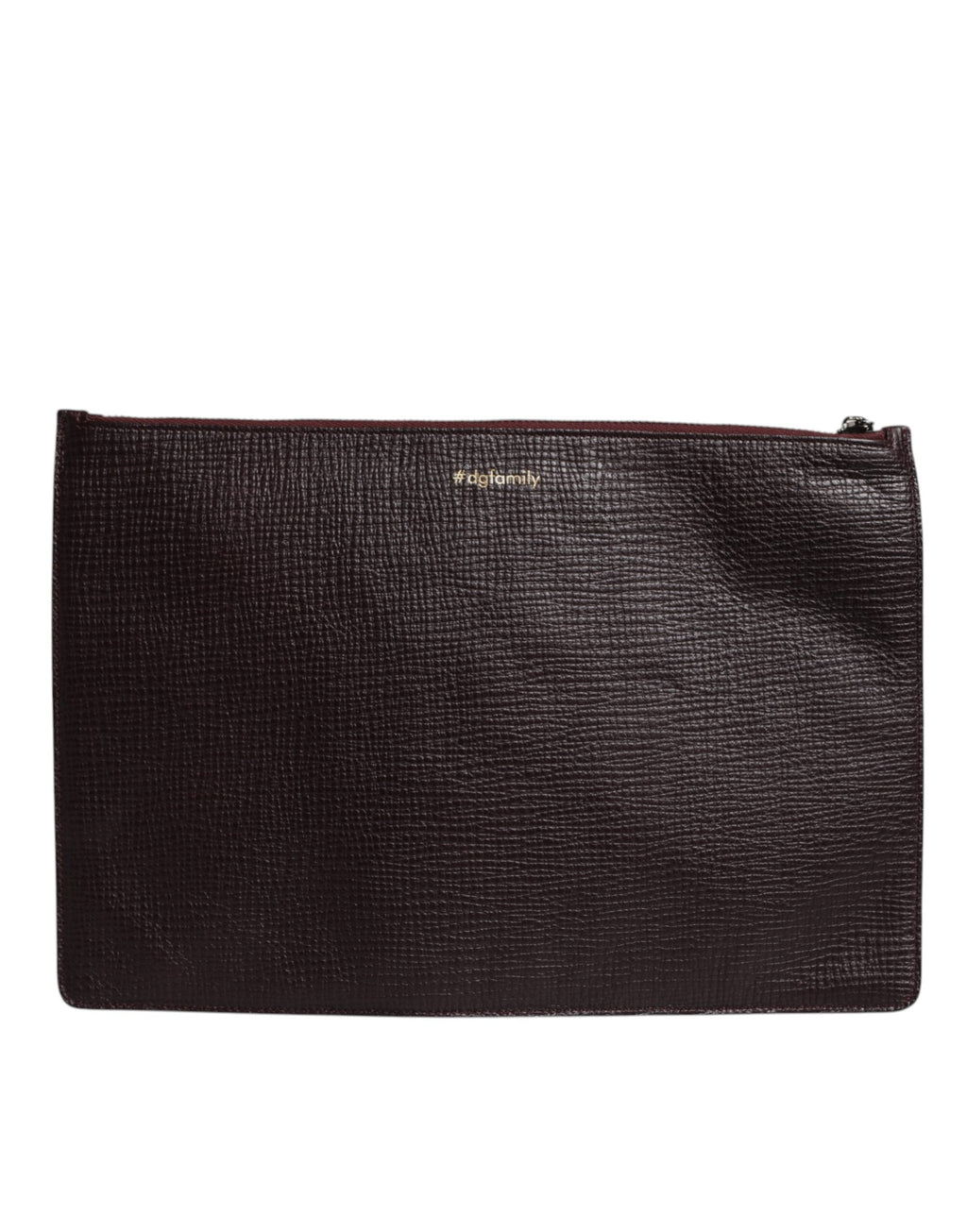 Dolce & Gabbana Brown Leather #DGFAMILY Embellished Men Clutch Pouch Men's Bag