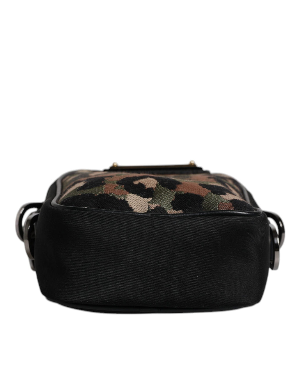Dolce & Gabbana Multicolor Leopard Jacquard Logo Plaque Neck Strap Men's Bag