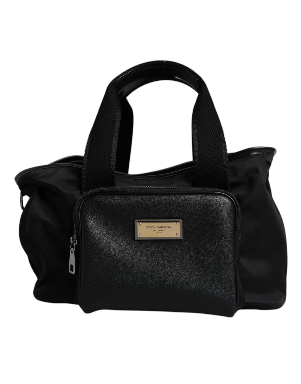 Dolce & Gabbana Black Shoulder Strap Pet Carry Logo Plaque Men's Bag