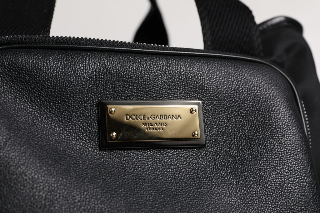 Dolce & Gabbana Black Shoulder Strap Pet Carry Logo Plaque Men's Bag