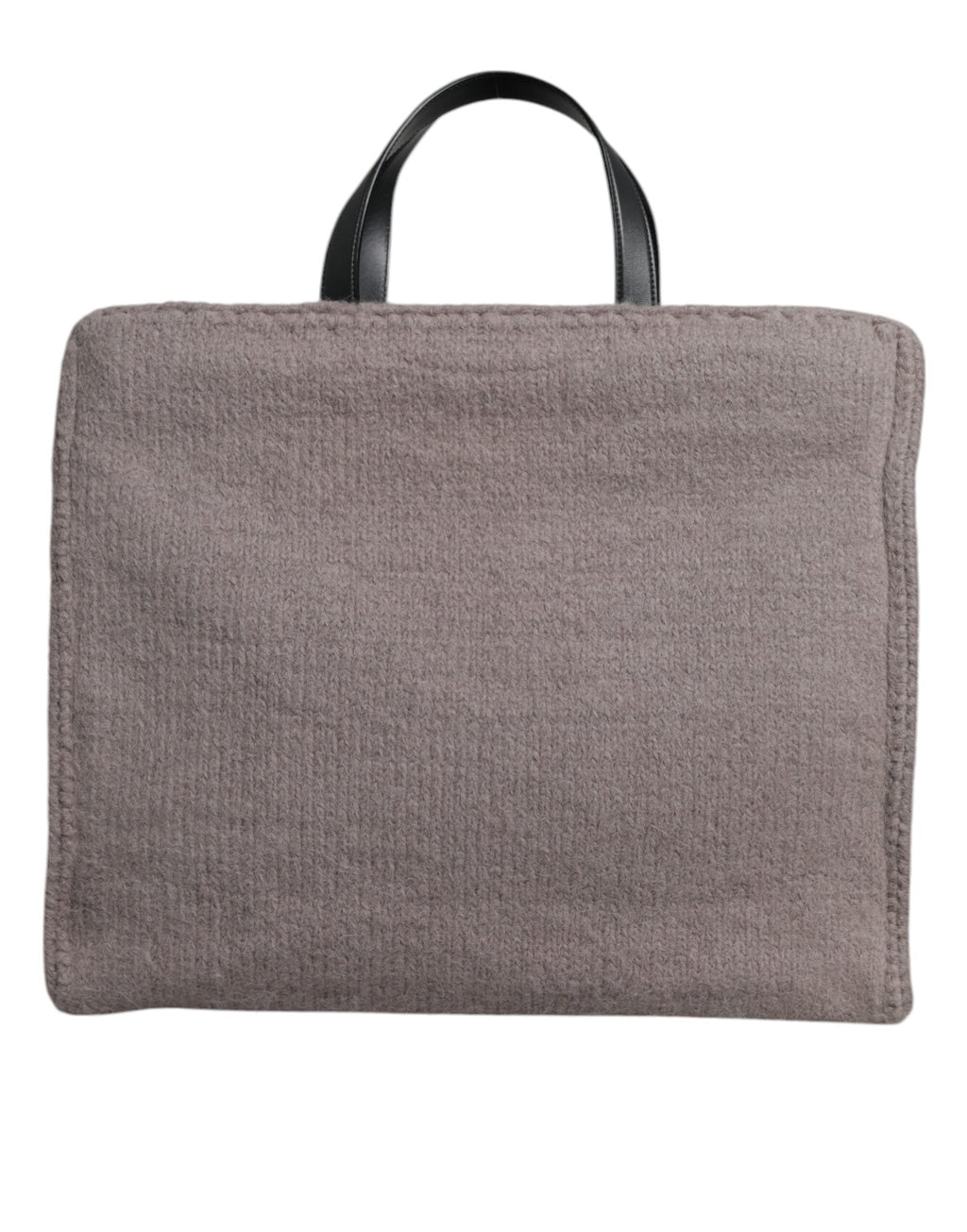 Dolce & Gabbana Grey Alpaca Wool Logo Plaque Tote Shoulder Men's Bag