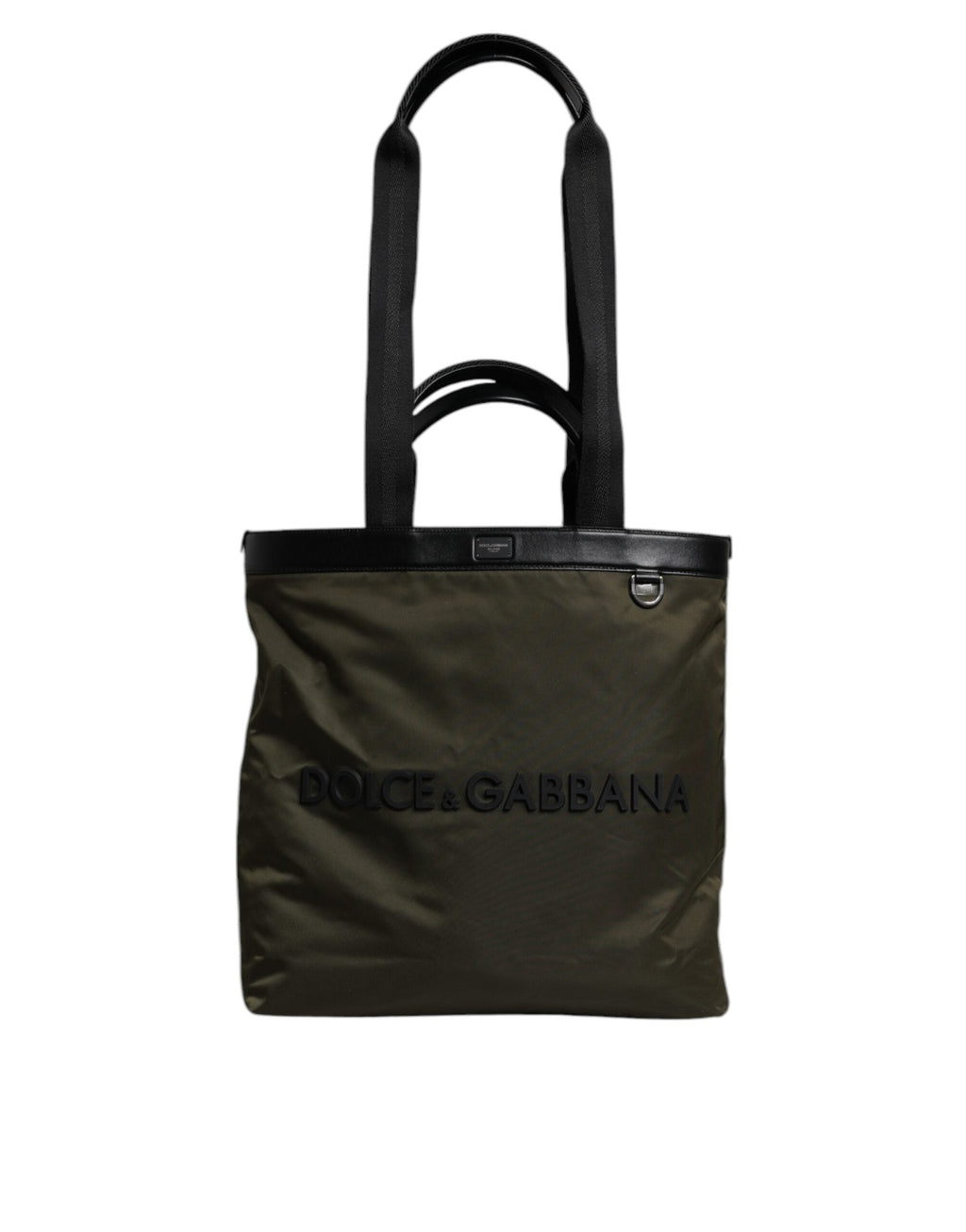 Dolce & Gabbana Military Green Nylon Shoulder Strap Tote Men's Bag