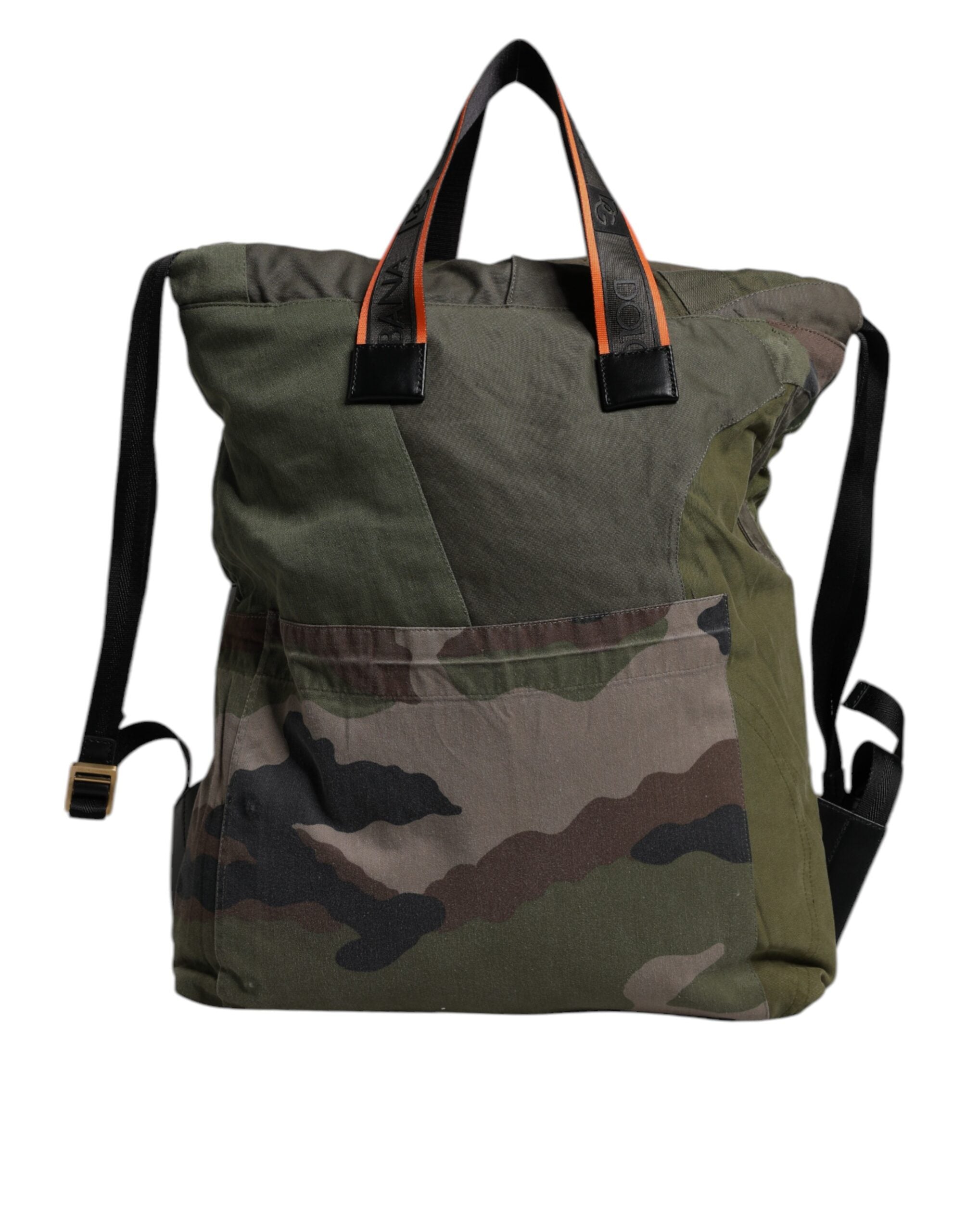 Dolce & Gabbana Military Green Patchwork Rucksack Backpack Men's Bag