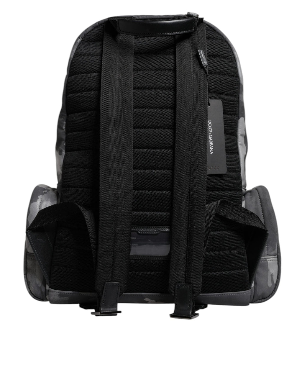 Dolce & Gabbana Gray Cotton Camouflage Logo Plaque Backpack Men's Bag