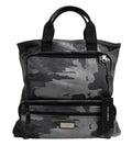 Dolce & Gabbana Black Camouflage Shoulder Strap Logo Plaque Men's Bag