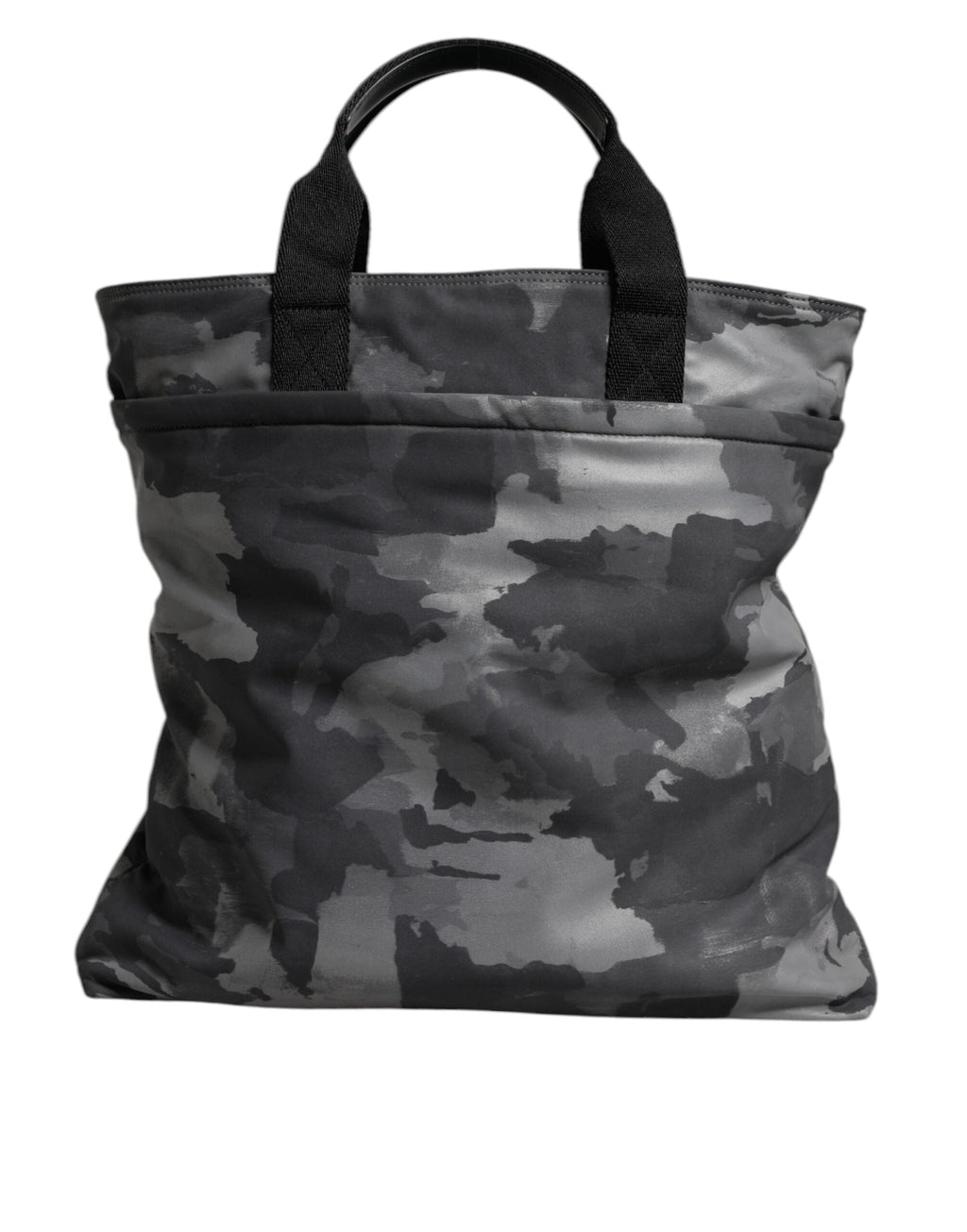 Dolce & Gabbana Black Camouflage Shoulder Strap Logo Plaque Men's Bag